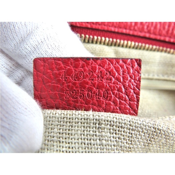 Gucci Red and Tan Signature Tote - Picture 14 of 15